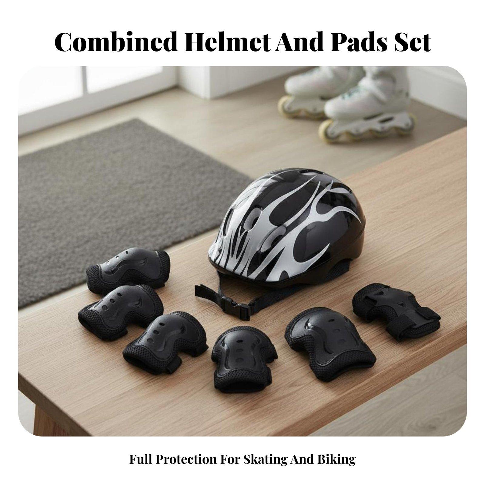Scooter Helmet Set - Zestaw ochronny dla dzieci: kask, nakolanniki,