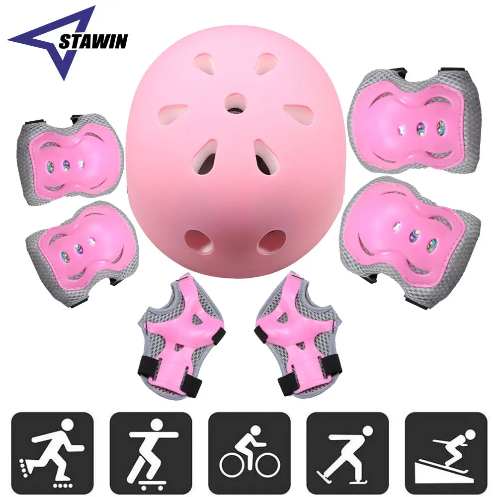 Scooter Helmet Set - 7Pcs/Set Dziecięcy kask rowerowy Deskorolka Nakolanniki,