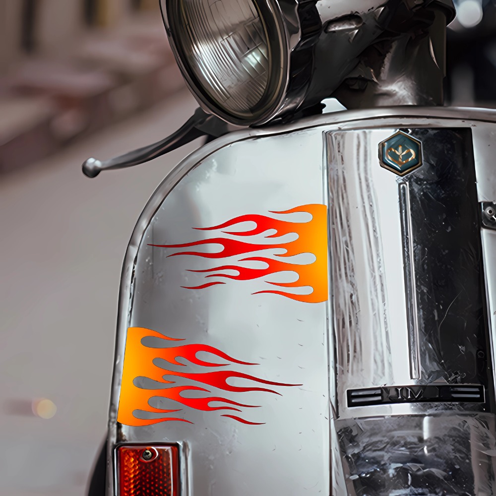 Płomień naklejki motocyklowe w – Scooter Helmet Set recenzja i cena